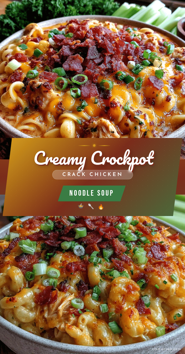 creamy crockpot crack chicken noodle soup recipe