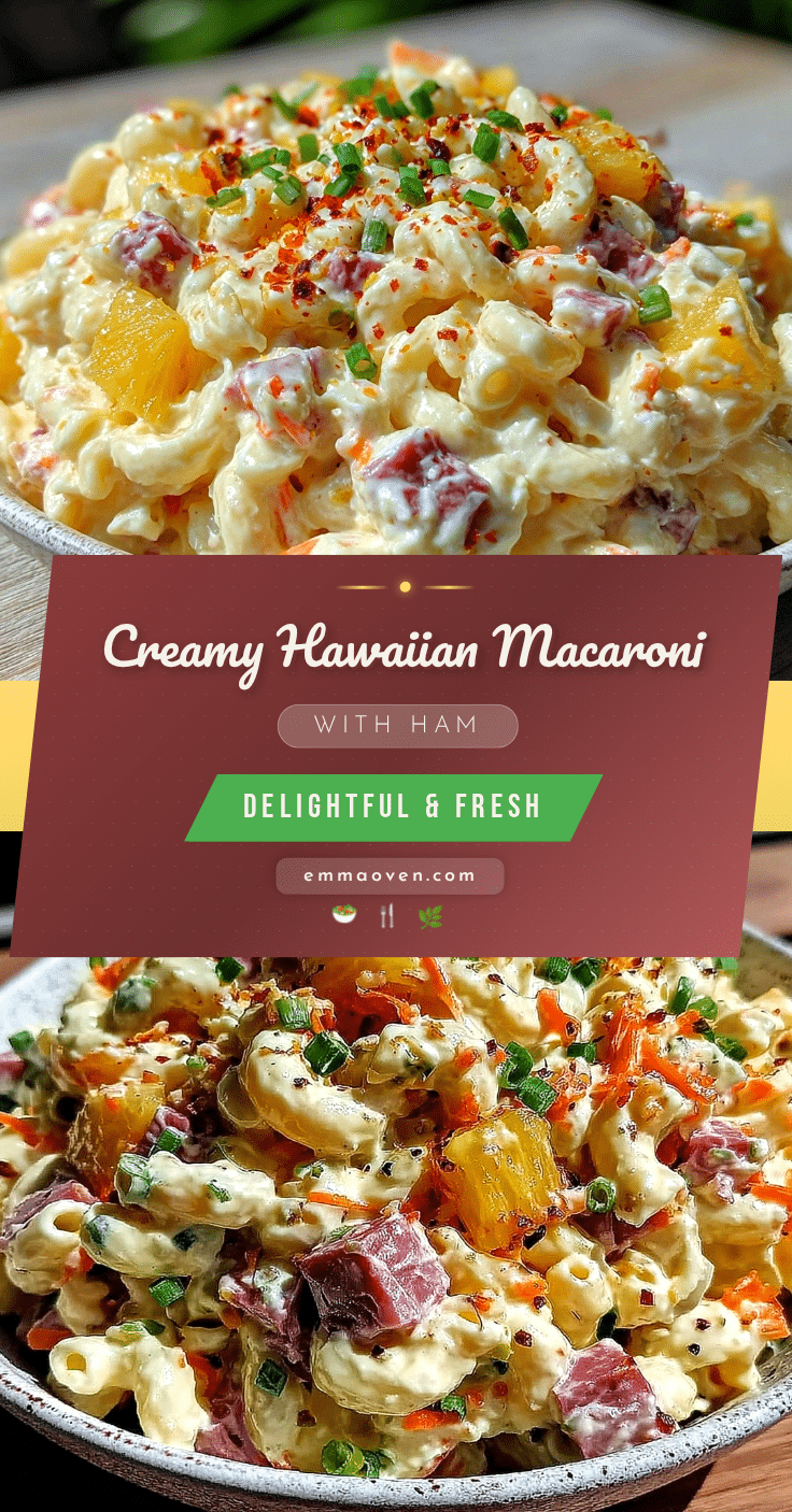 creamy Hawaiian macaroni salad with ham recipe