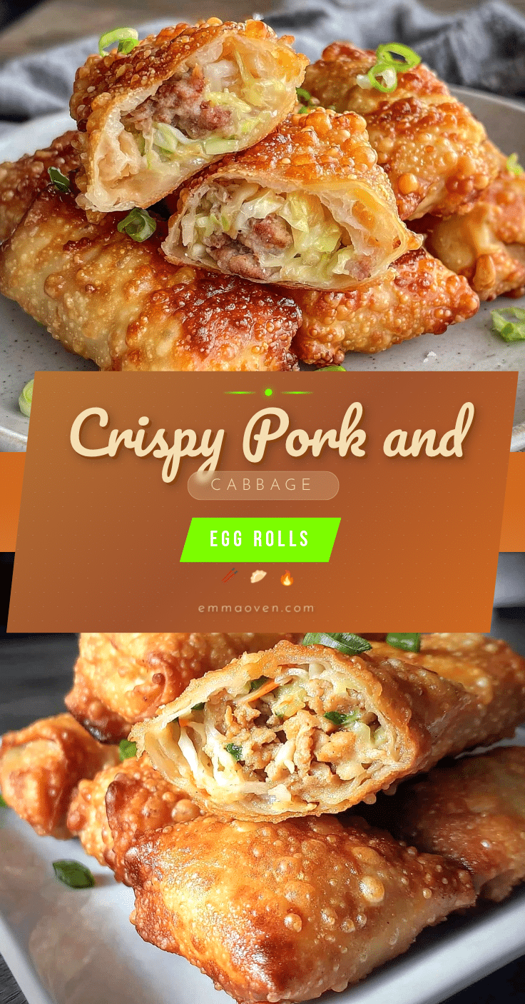 crispy Chinese egg rolls with pork and cabbage recipe