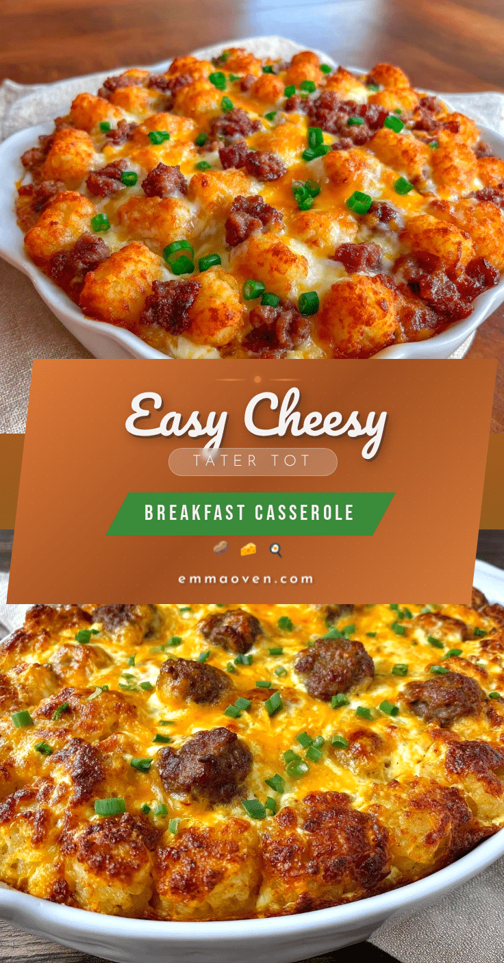 easy cheesy tater tot breakfast casserole recipe