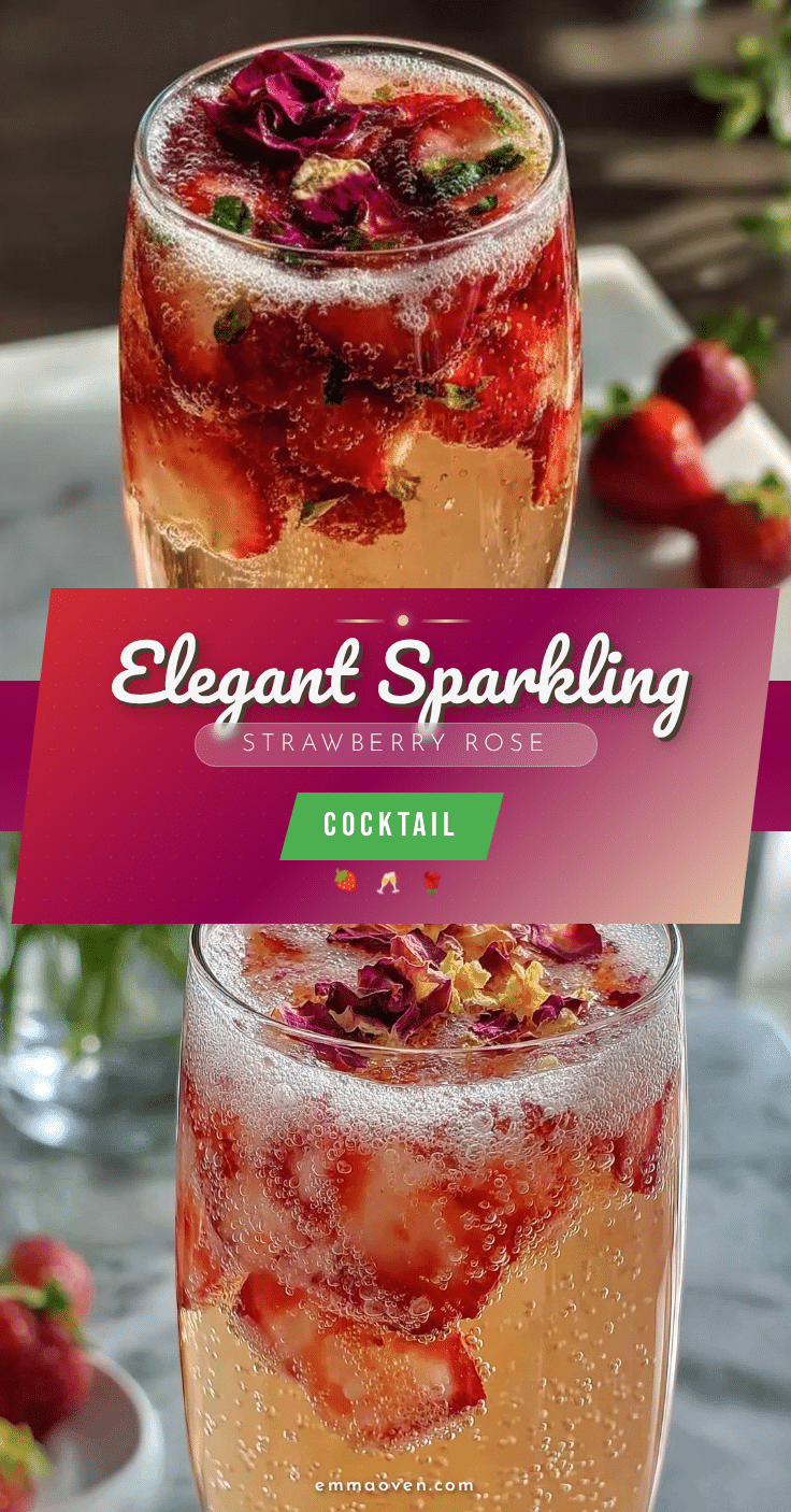 strawberry rose champagne cocktail recipe