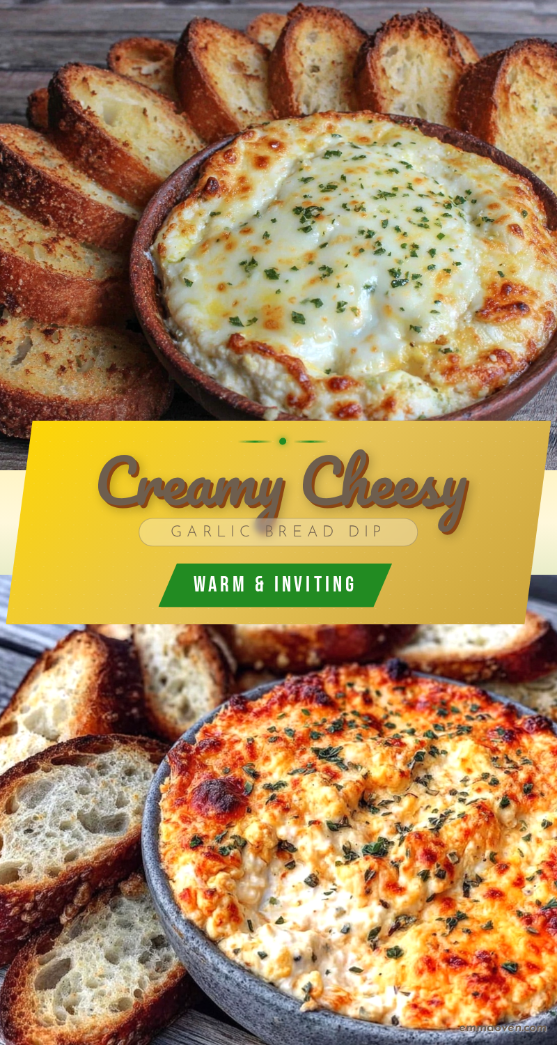 creamy cheesy garlic bread dip recipe