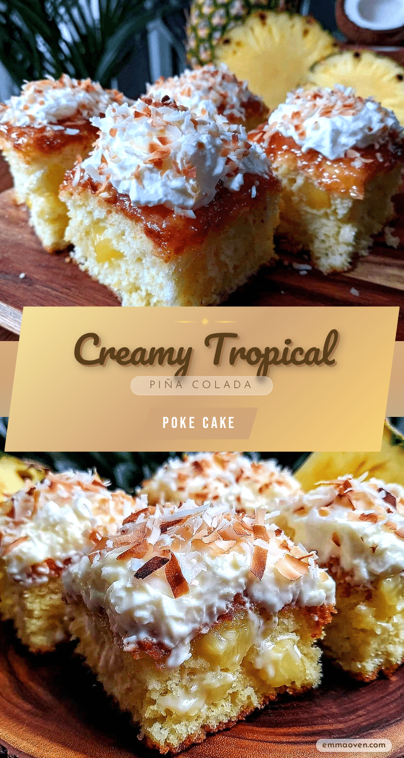 Creamy Piña Colada Poke Cake recipe