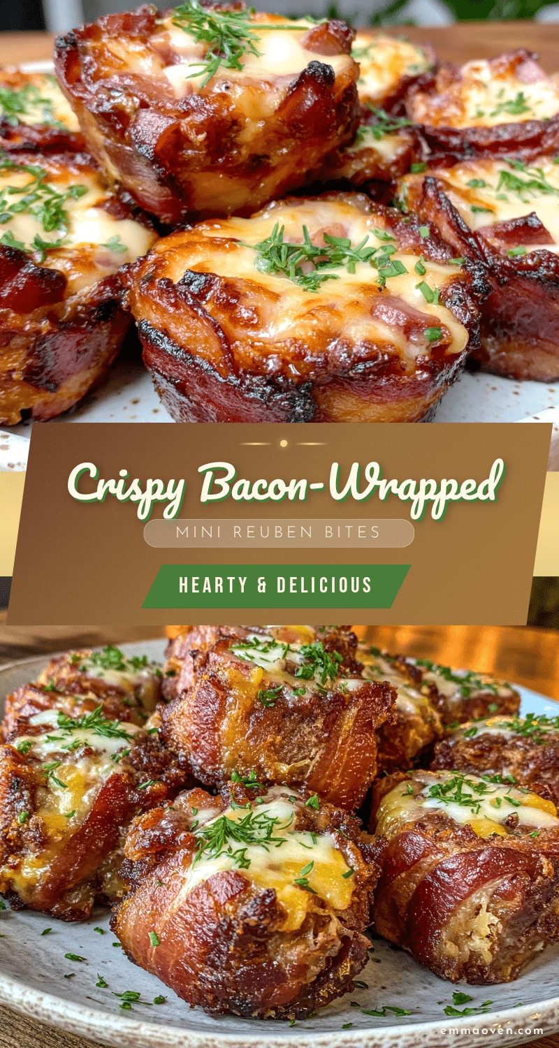 crispy bacon-wrapped mini Reuben bites recipe
