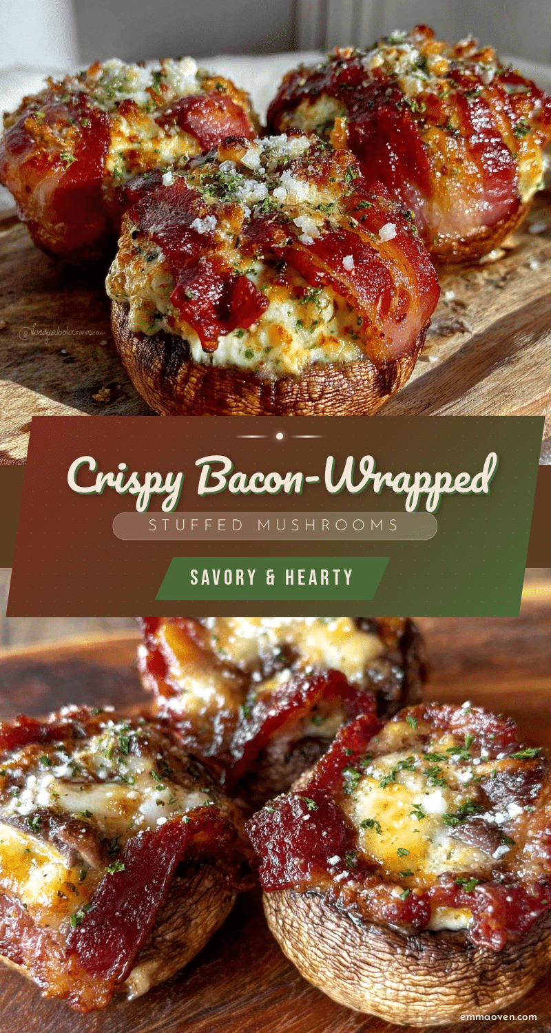 crispy bacon-wrapped stuffed mushrooms recipe