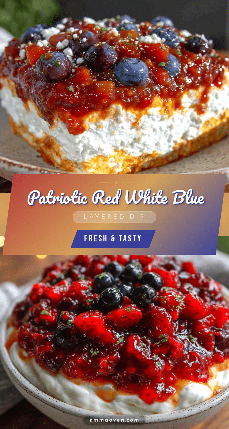 fresh patriotic red white and blue layered dip recipe