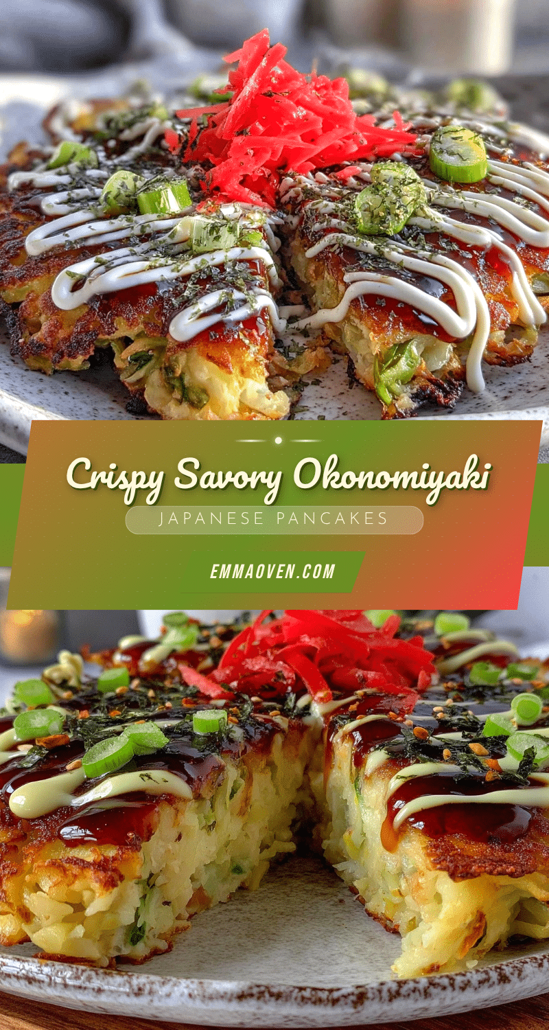 savory okonomiyaki Japanese pancakes recipe