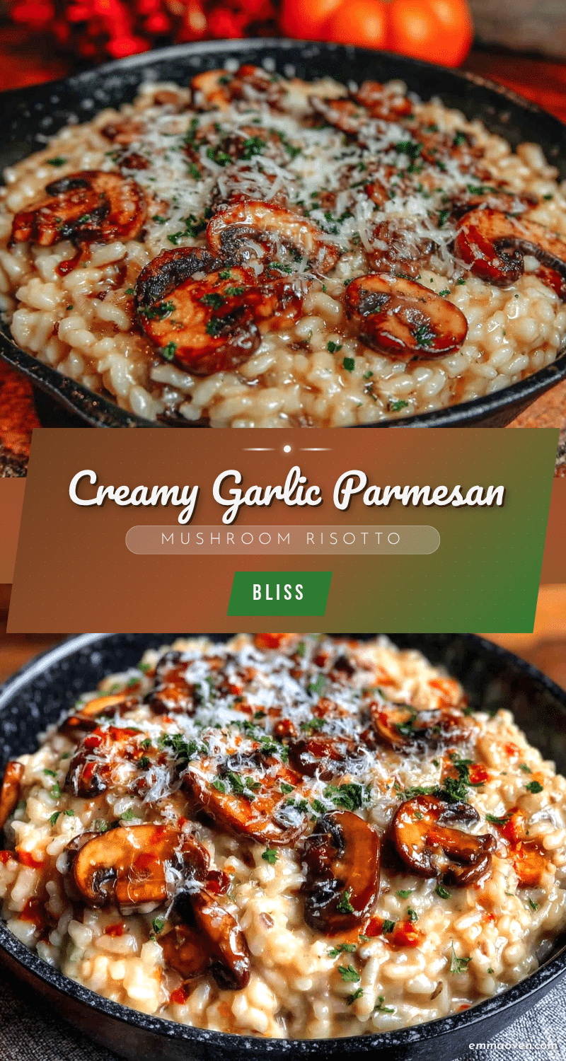 creamy garlic parmesan mushroom risotto recipe
