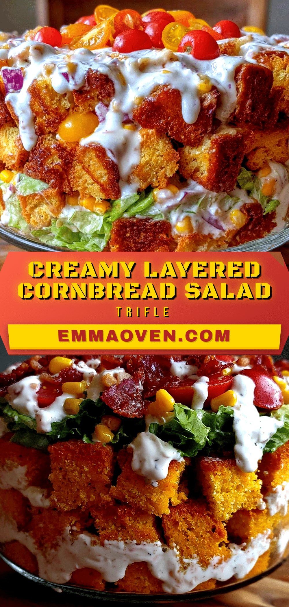 creamy layered cornbread salad trifle recipe