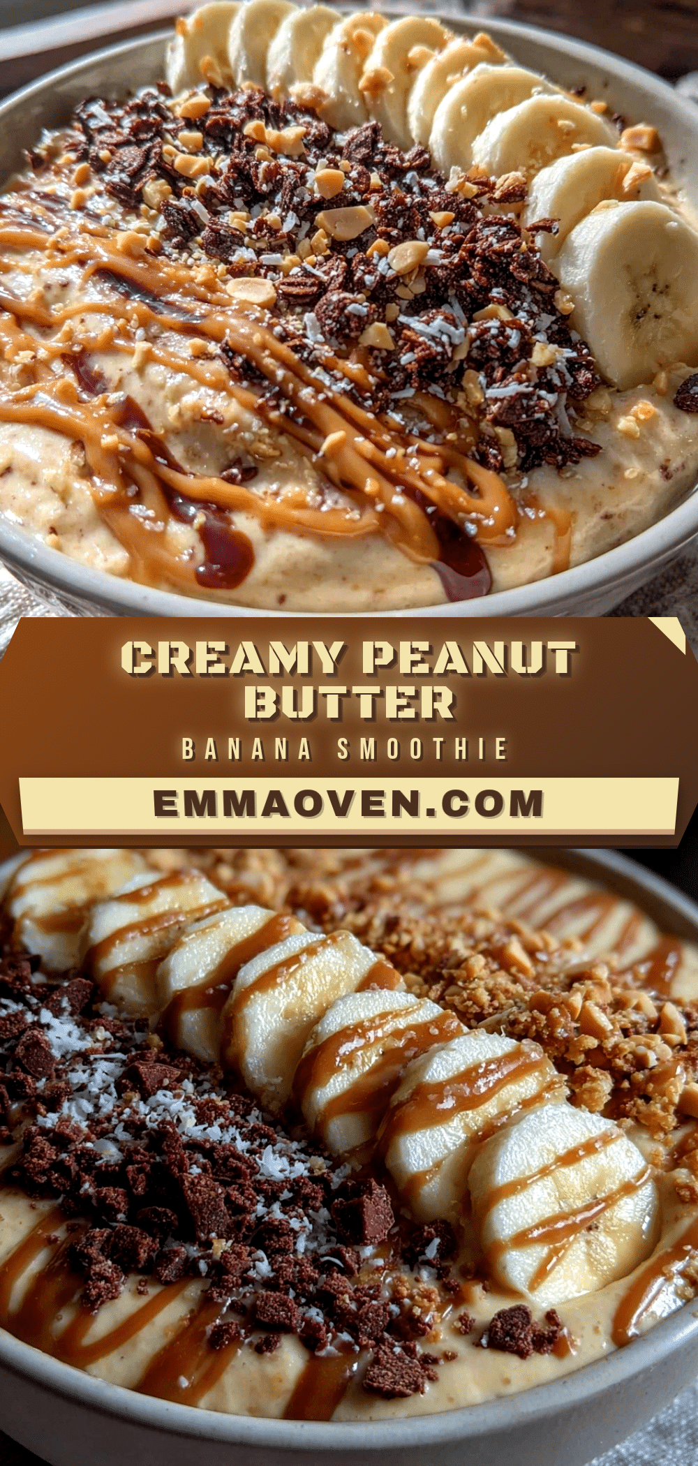 creamy peanut butter banana smoothie bowl recipe