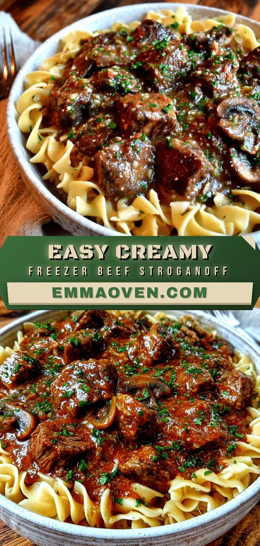 easy creamy freezer-to-crockpot beef stroganoff recipe