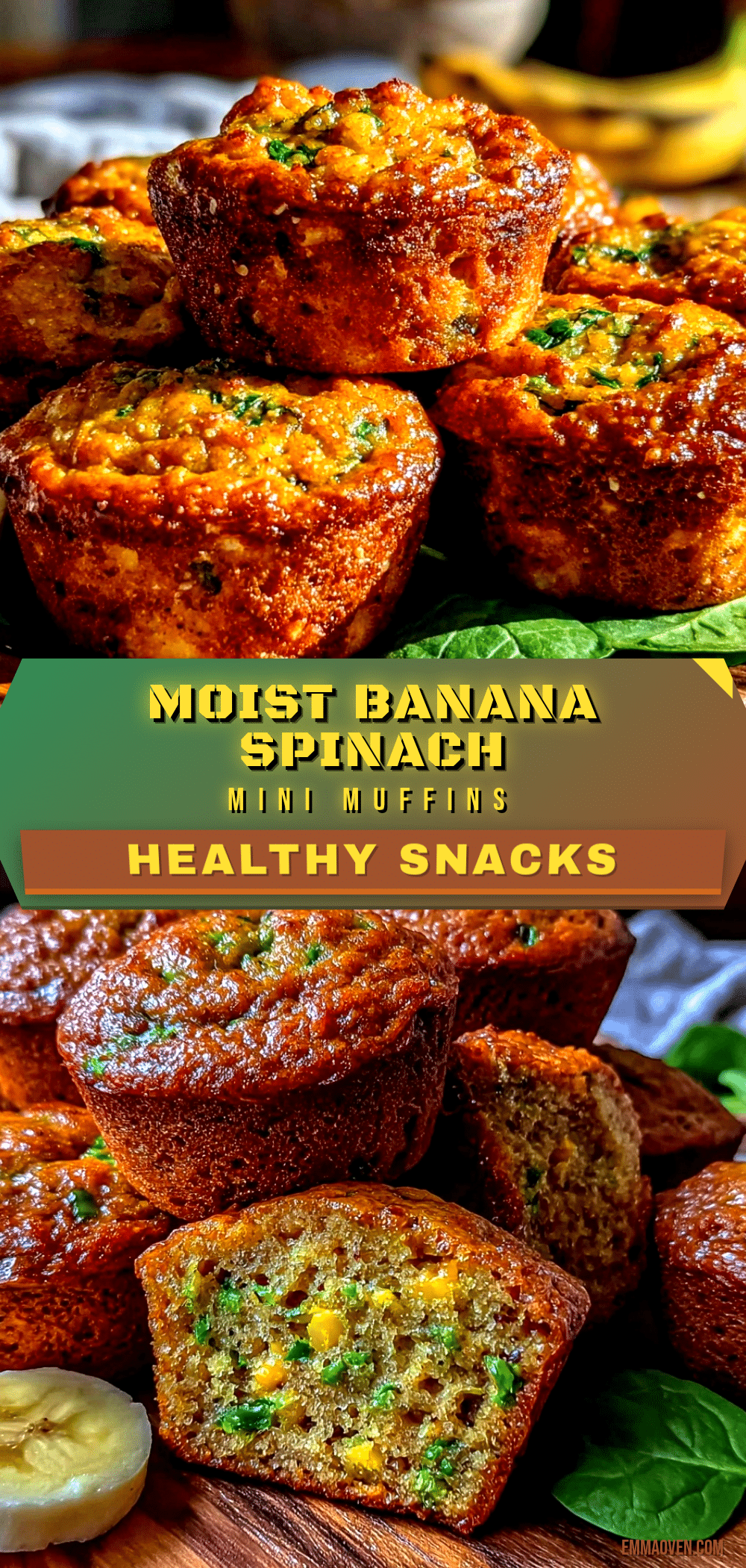 healthy banana spinach mini muffins recipe