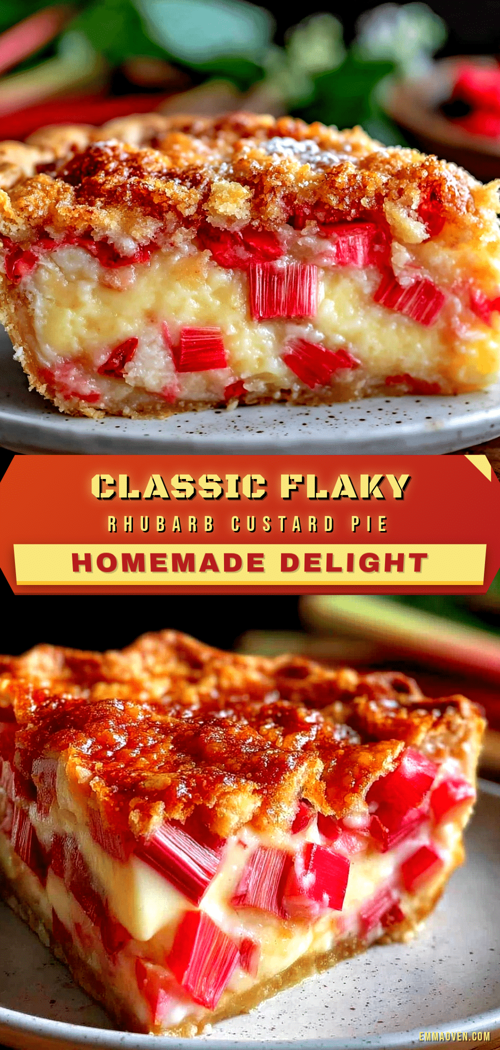 classic old fashioned rhubarb custard pie recipe