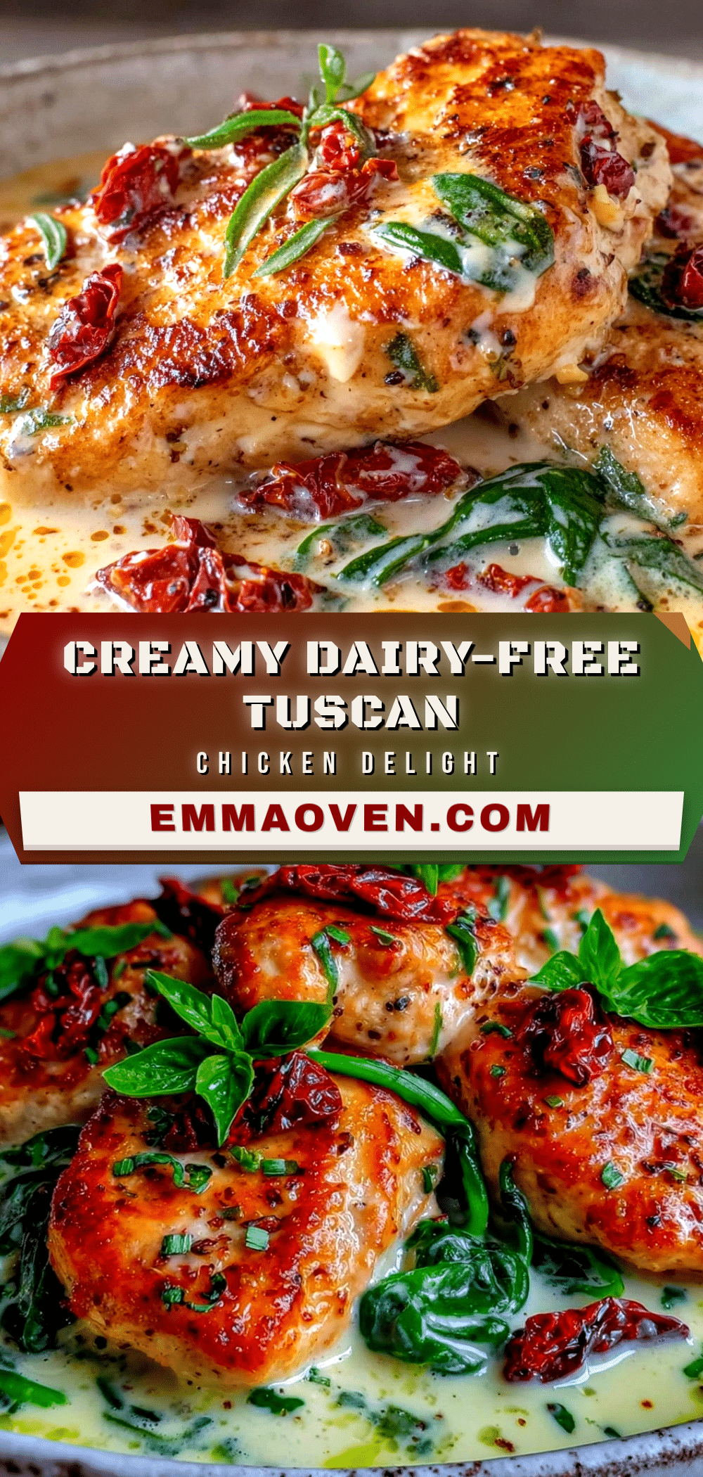 creamy dairy-free tuscan chicken recipe