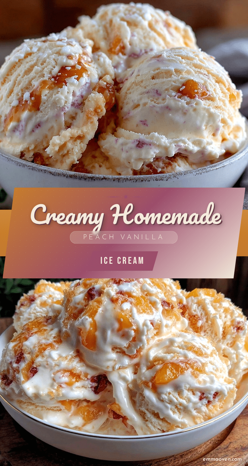 creamy homemade peach vanilla ice cream recipe
