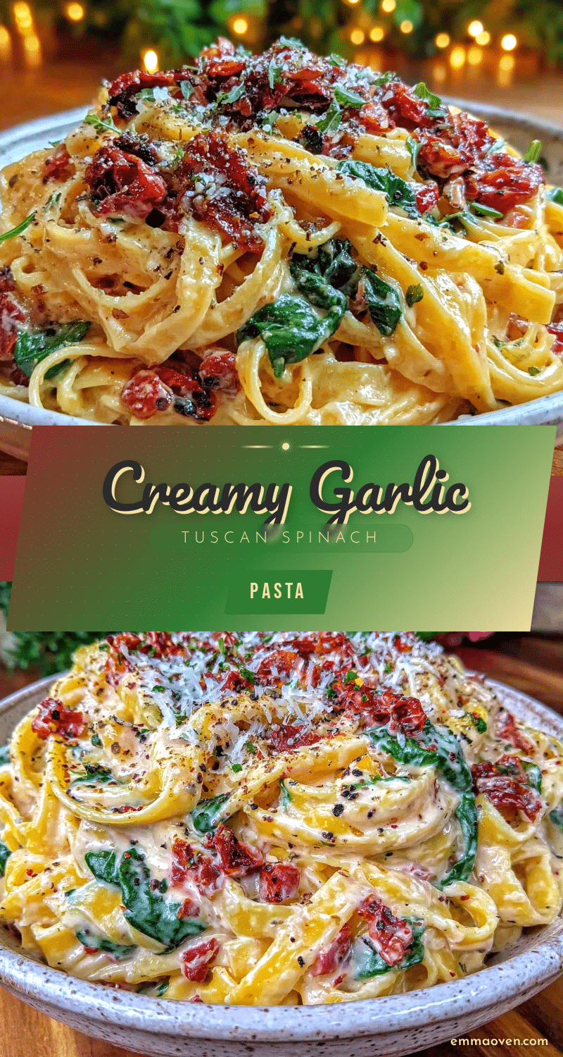 creamy tuscan garlic pasta recipe