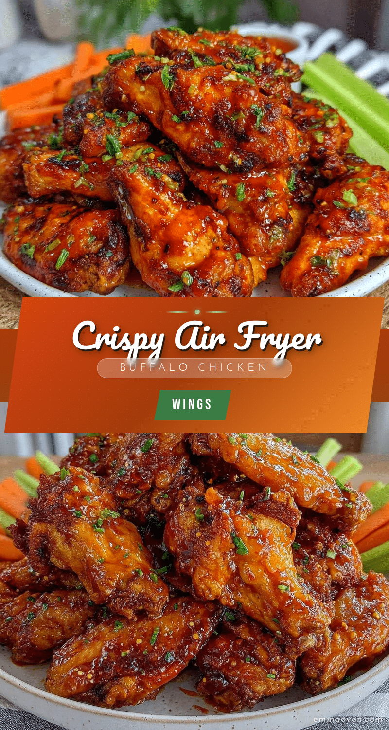 crispy air fryer chicken wings with buffalo sauce recipe