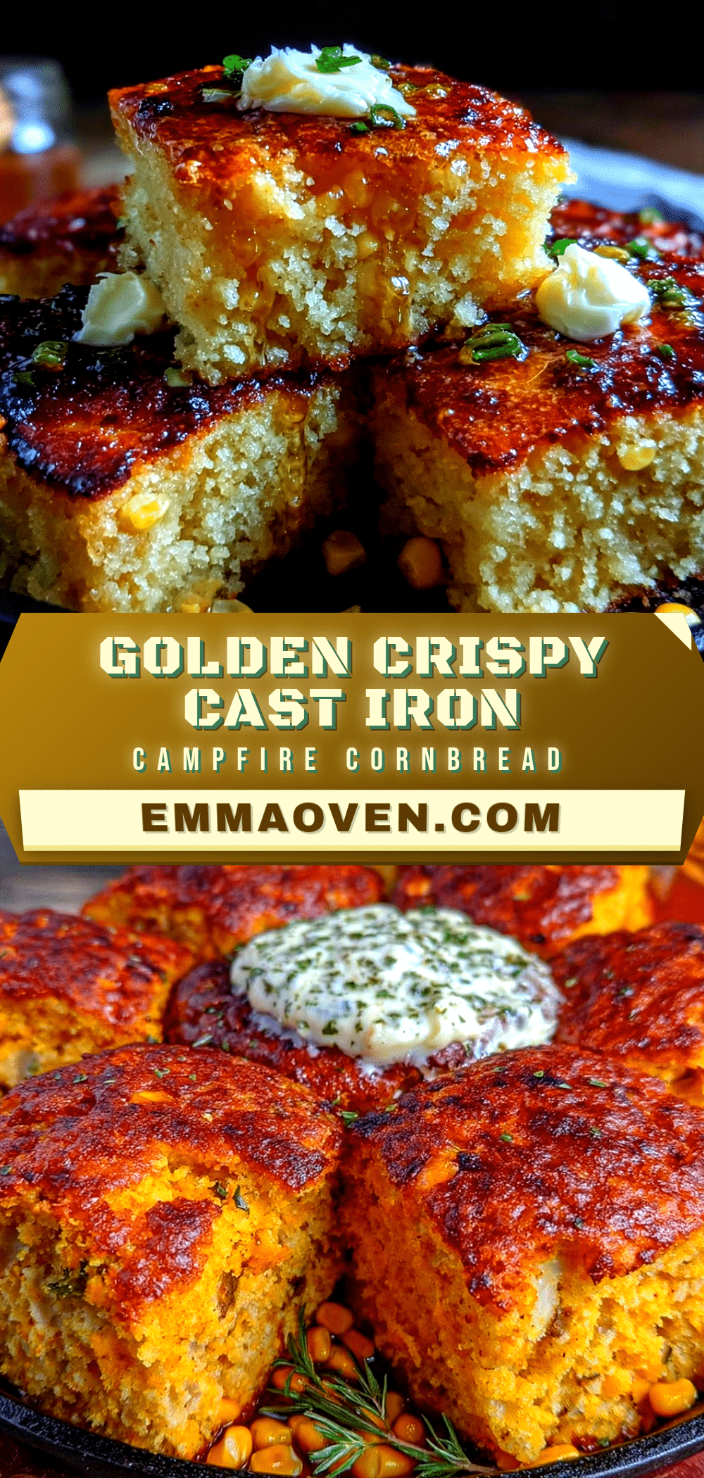 crispy cast iron campfire cornbread recipe