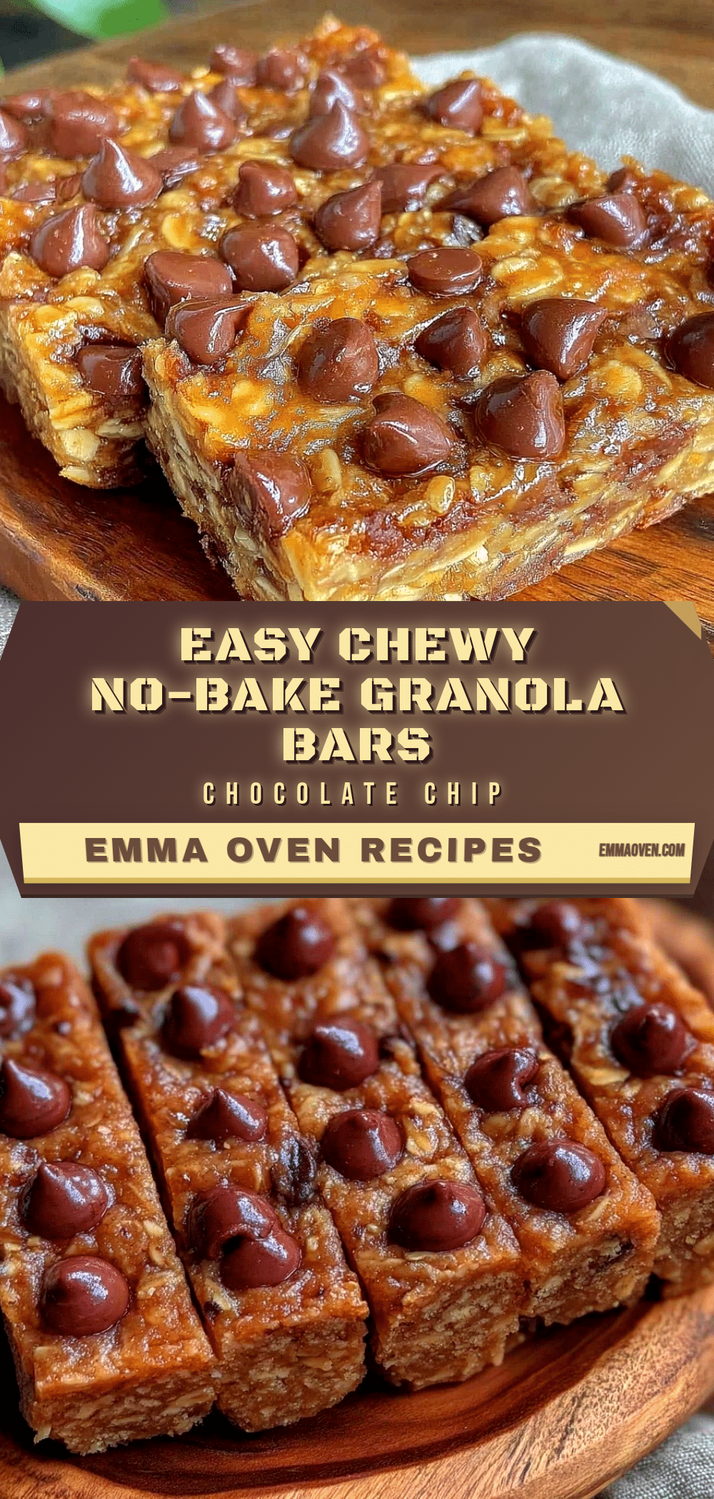 easy chewy no-bake chocolate chip granola bars recipe