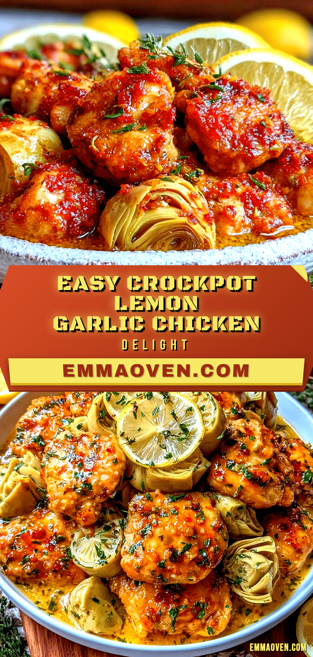 easy crockpot lemon garlic chicken recipe