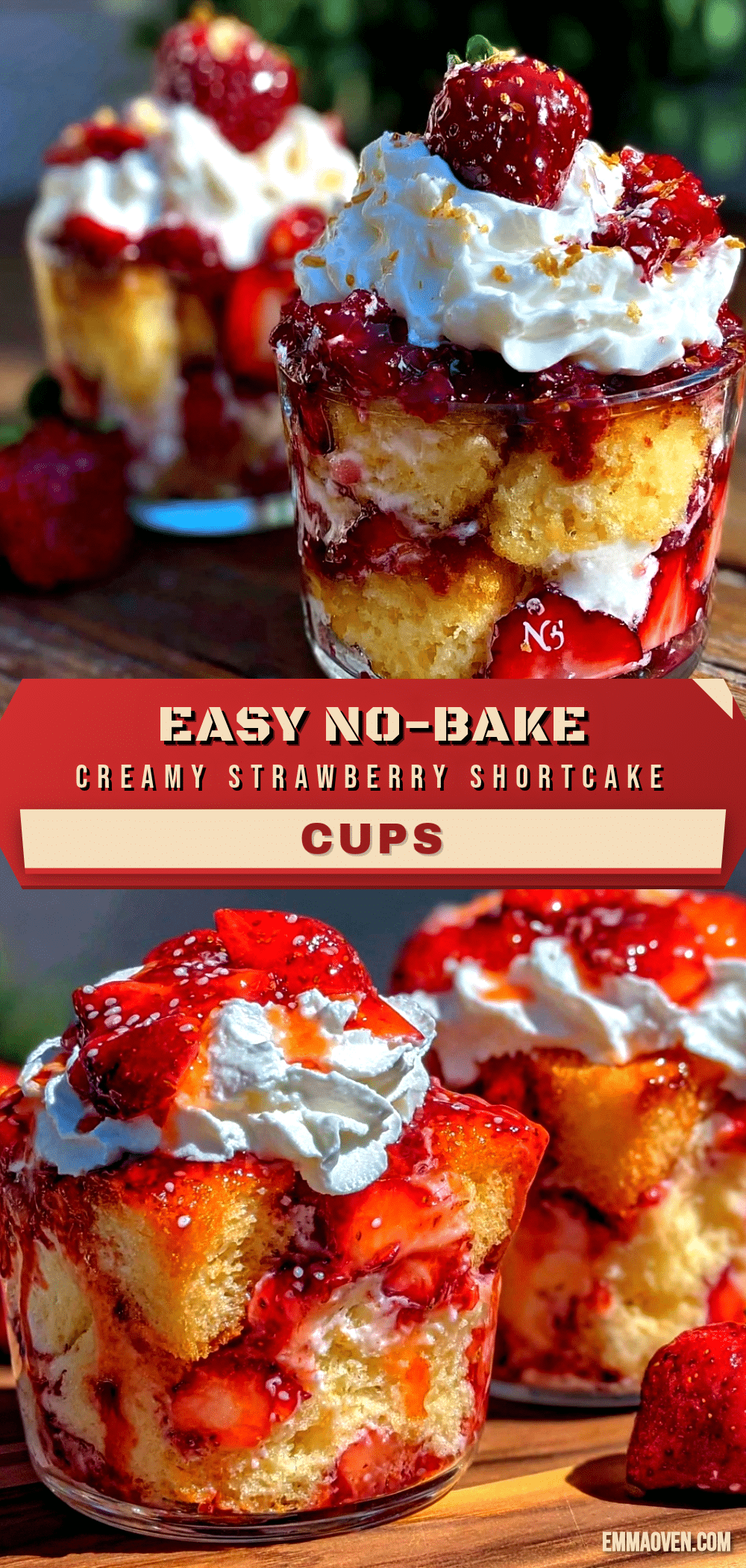 easy no-bake strawberry shortcake trifle cups recipe