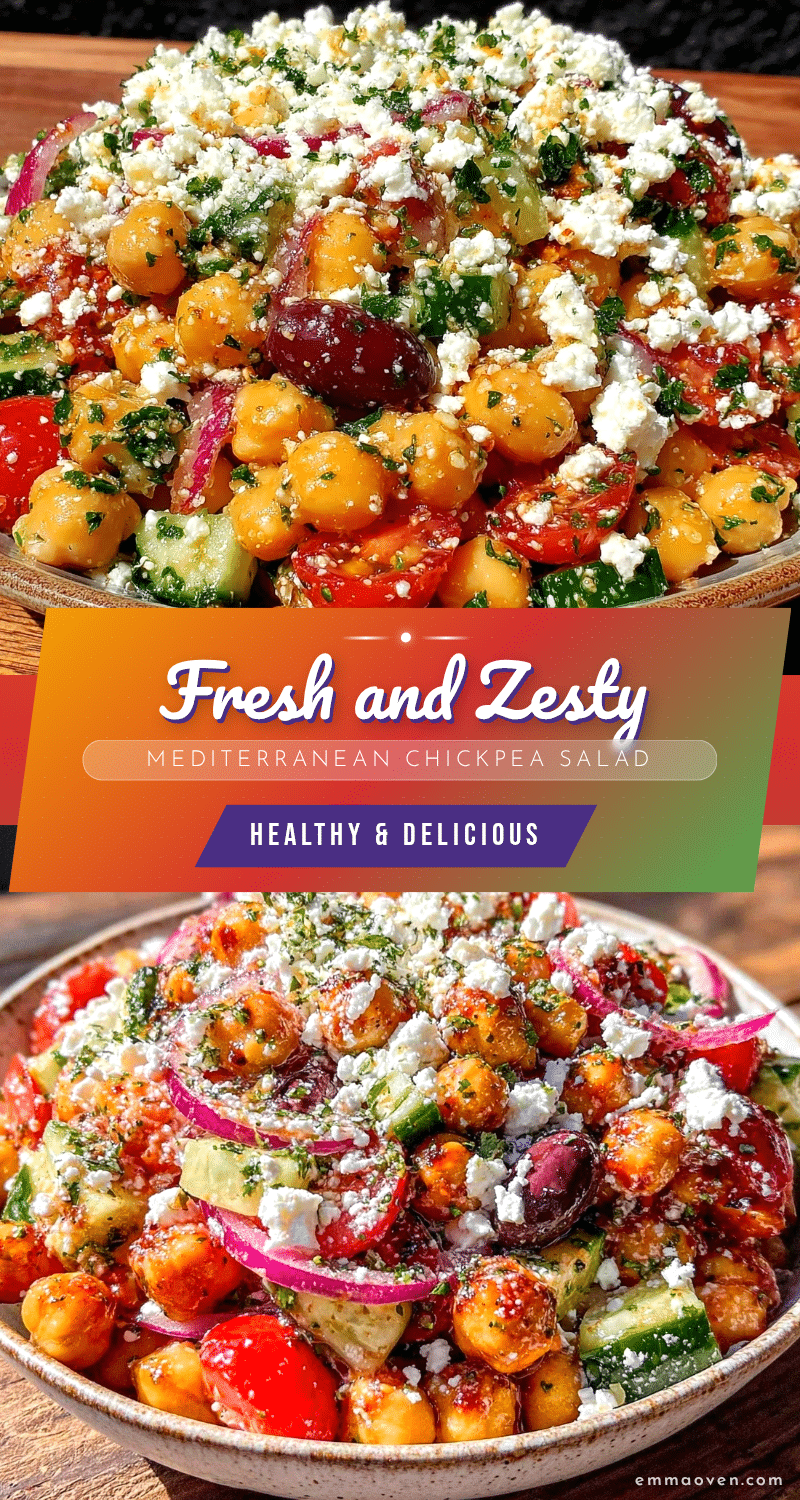 Mediterranean chickpea salad with feta recipe