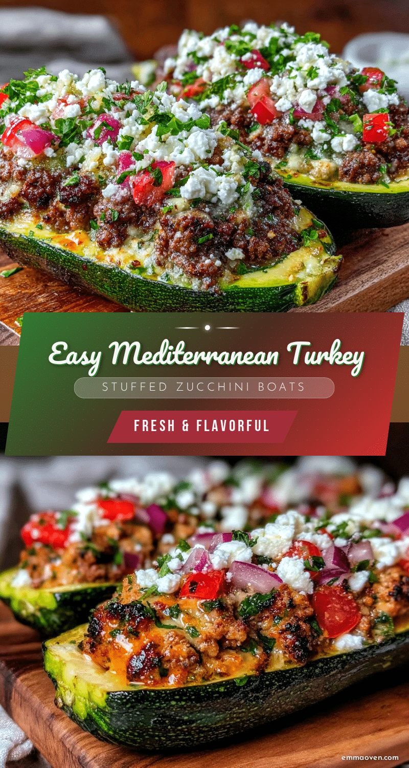 Mediterranean stuffed zucchini boats recipe