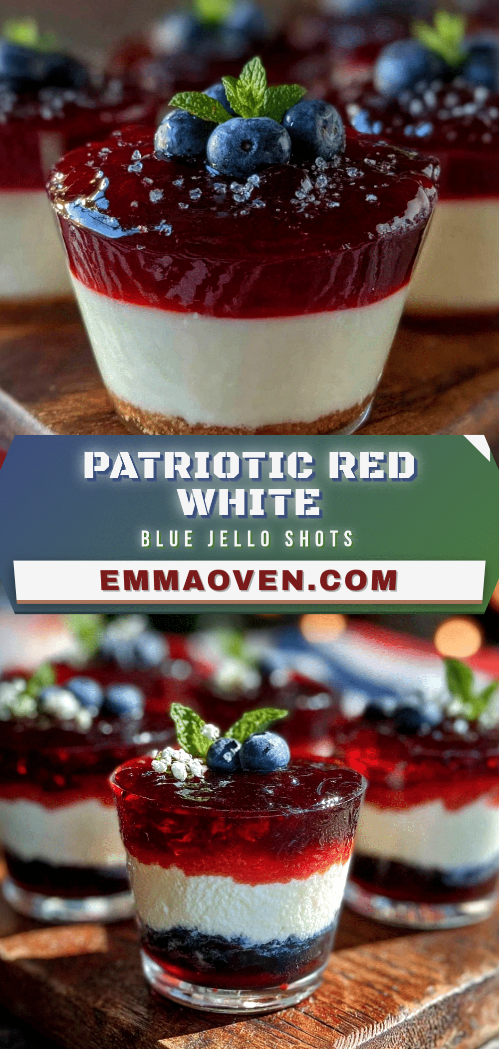 red white and blue layered jello shots recipe