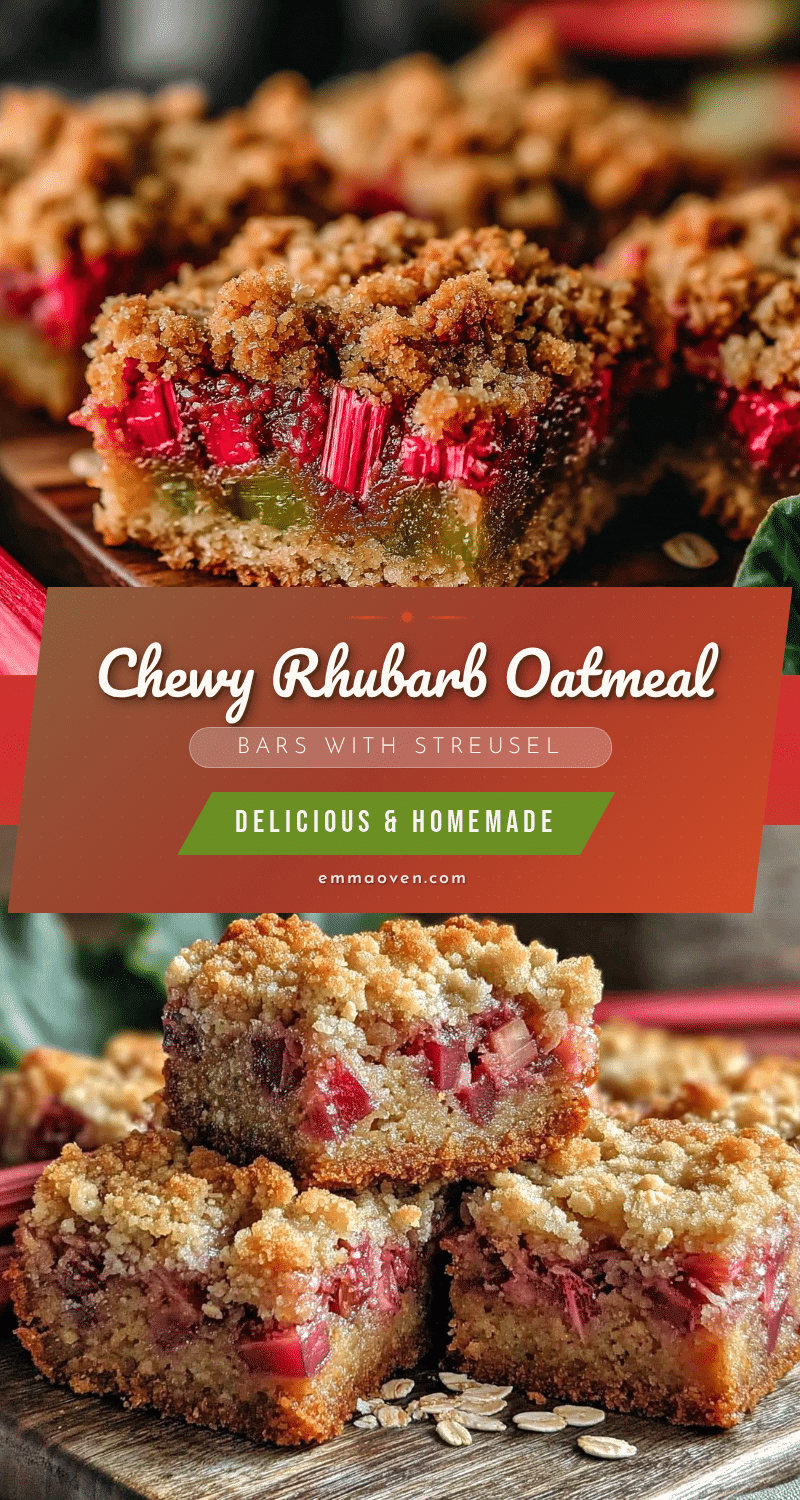 rhubarb oatmeal cookie bars recipe