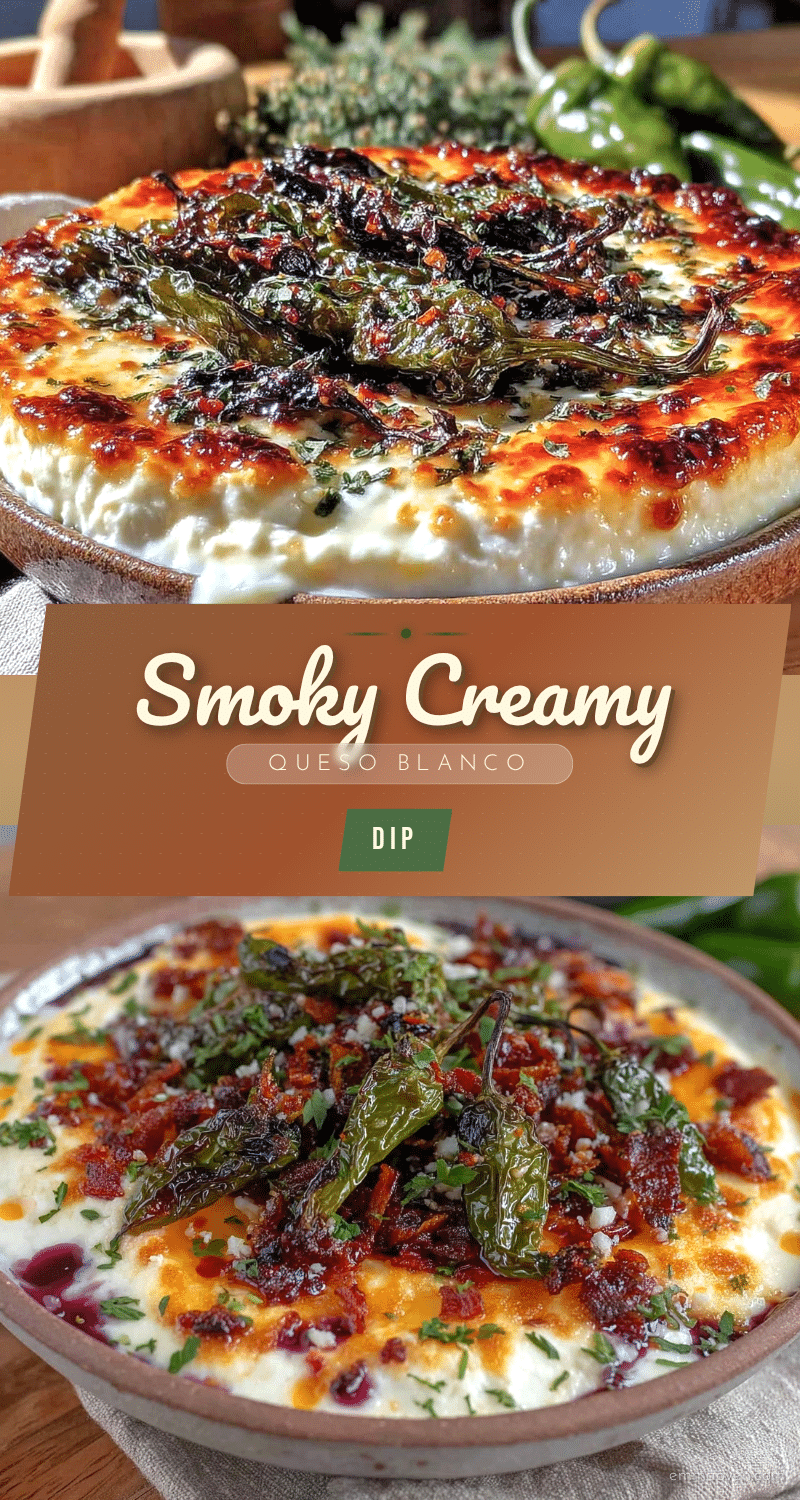 smoked queso blanco with roasted green chiles recipe