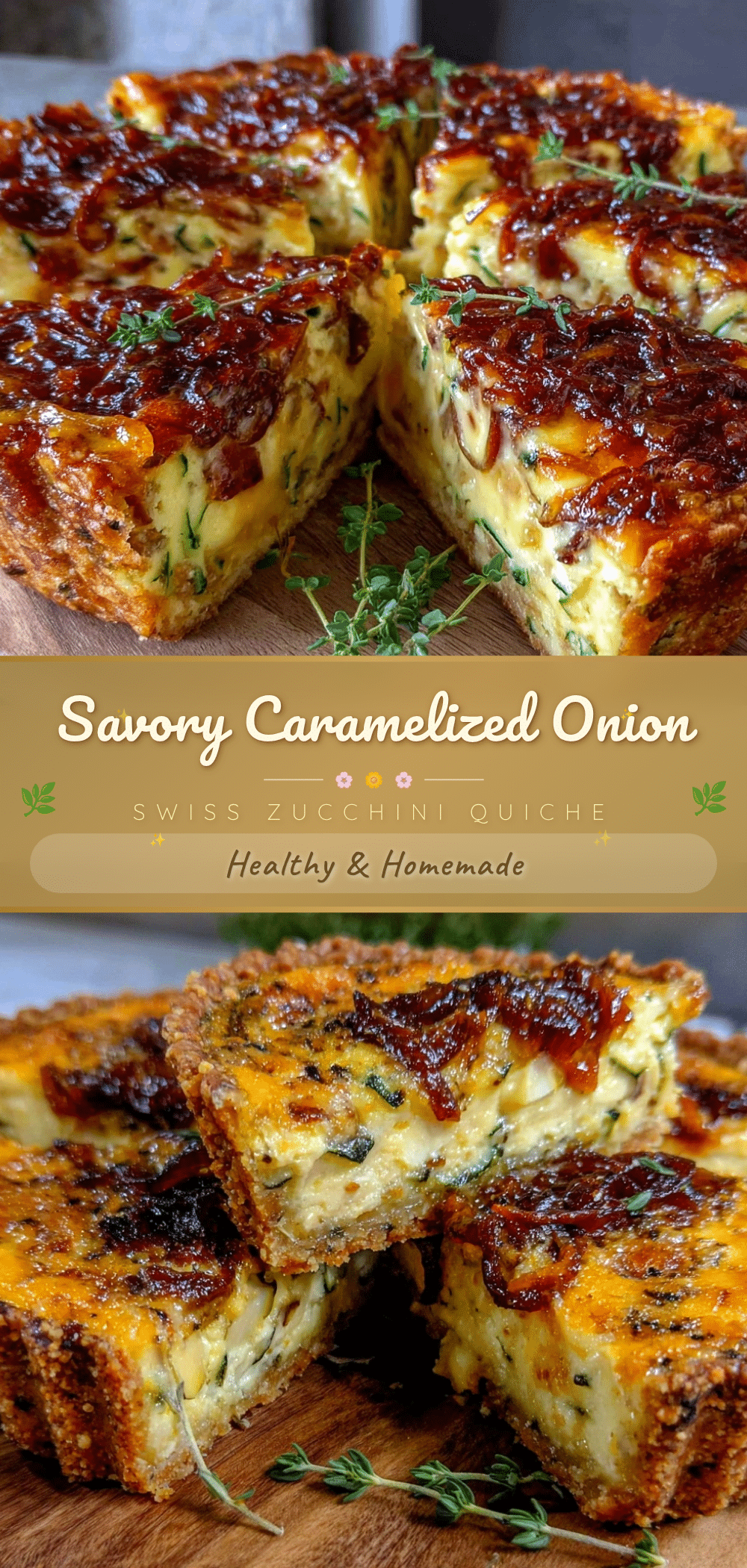 caramelized onion zucchini quiche recipe