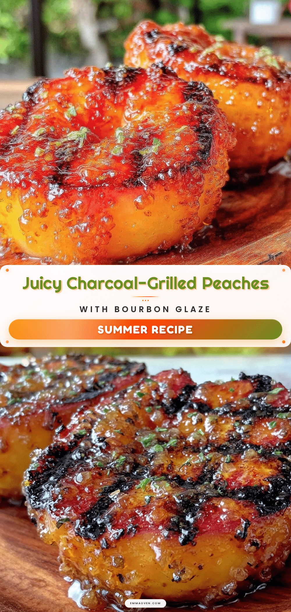 charcoal-grilled peach halves bourbon glaze recipe