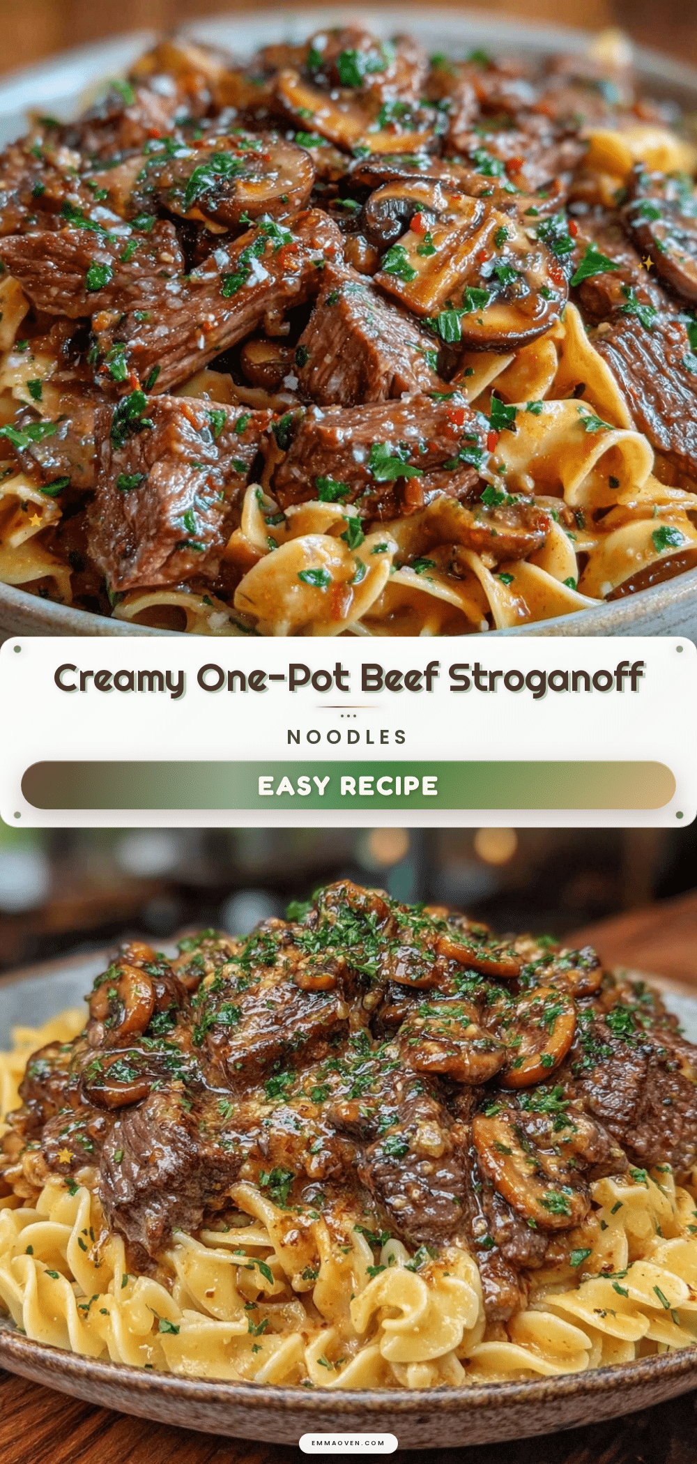 creamy one-pot beef stroganoff recipe
