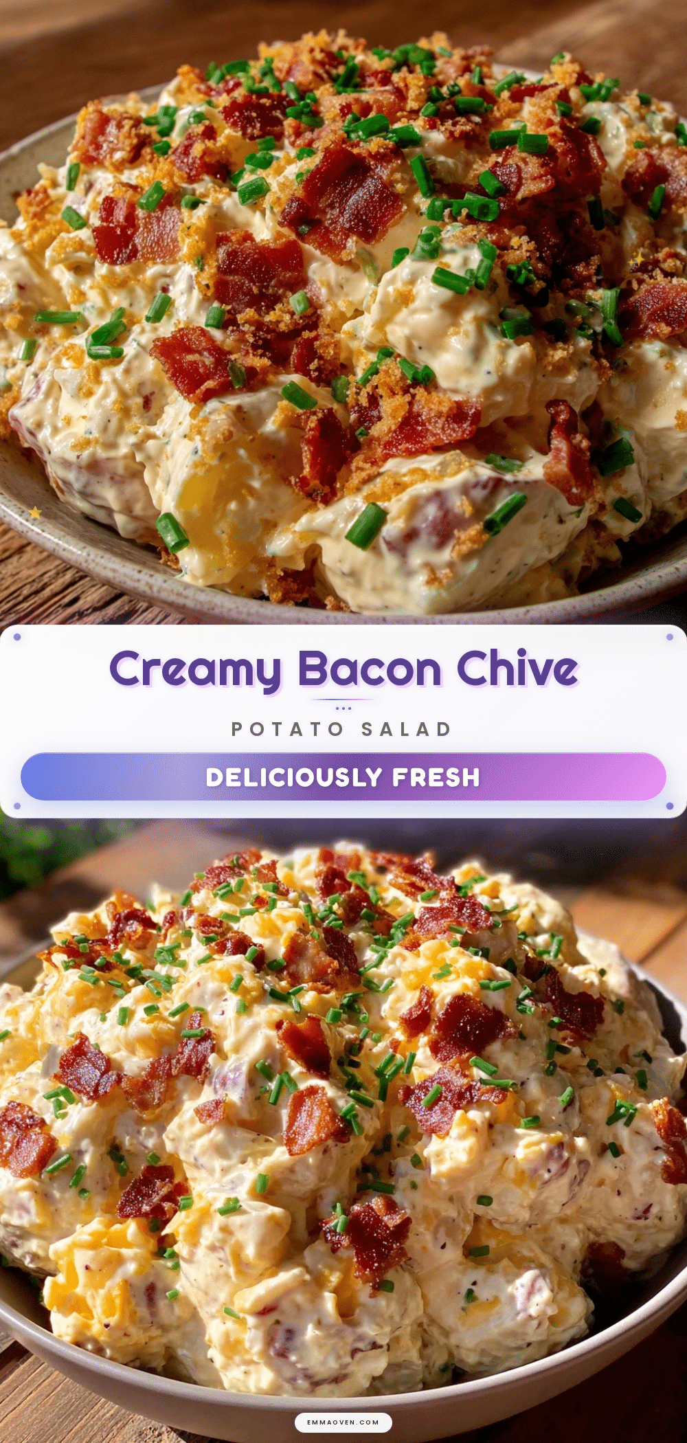creamy potato salad with bacon and chives recipe