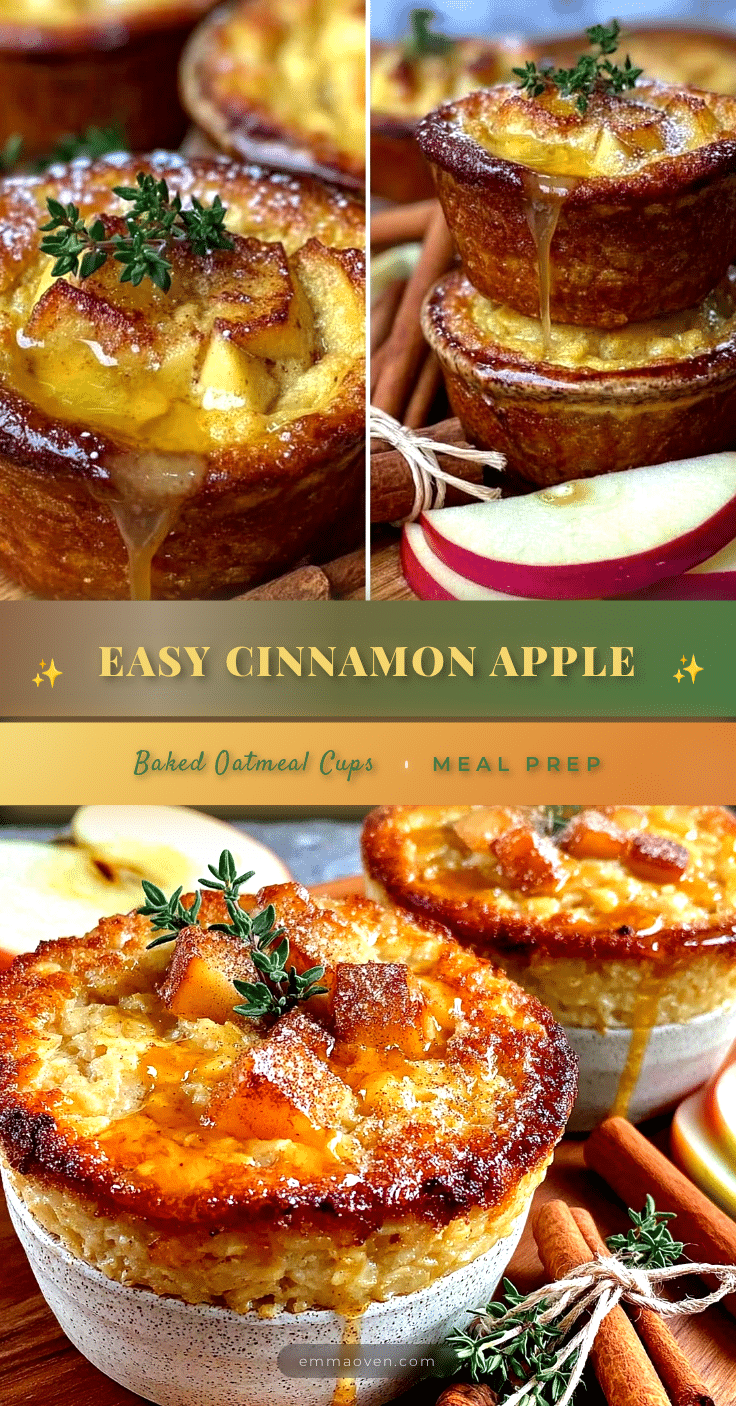 easy cinnamon apple baked oatmeal cups recipe