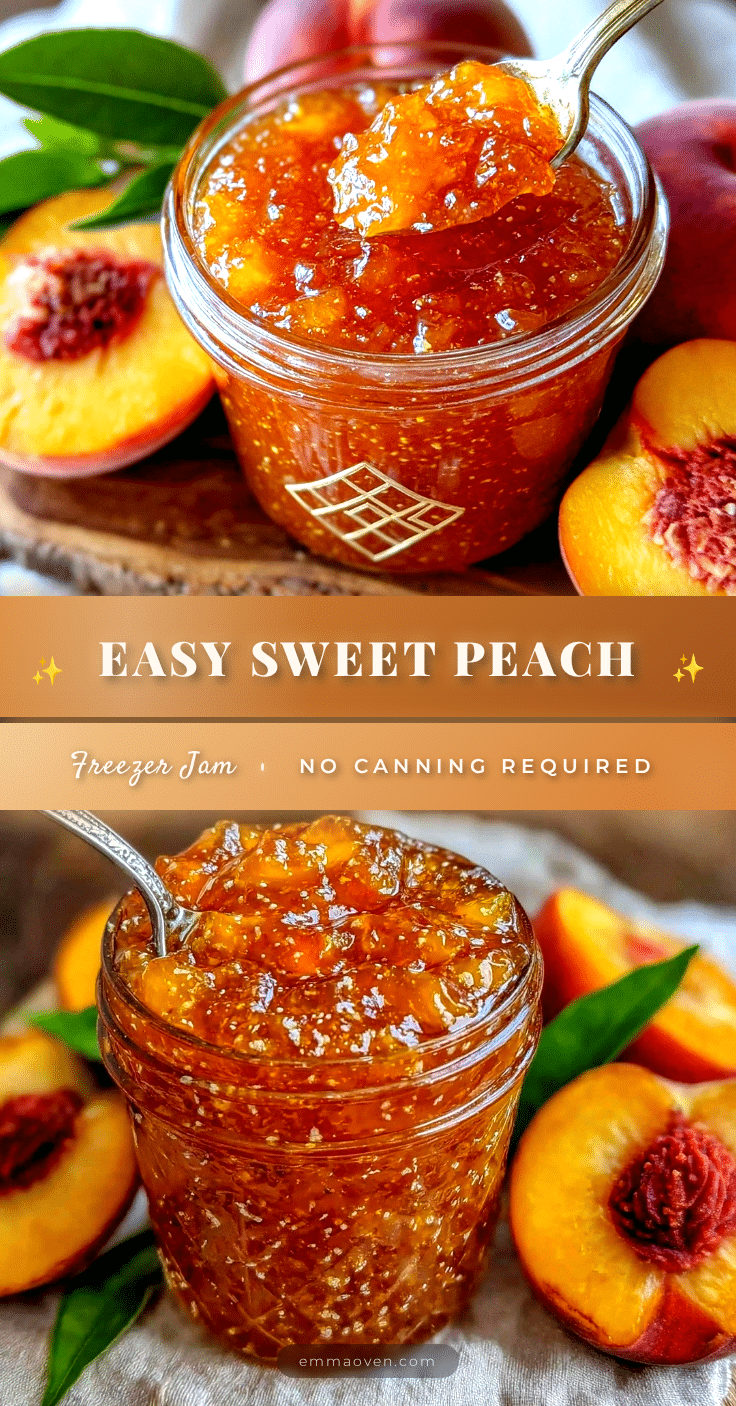 easy peach freezer jam recipe