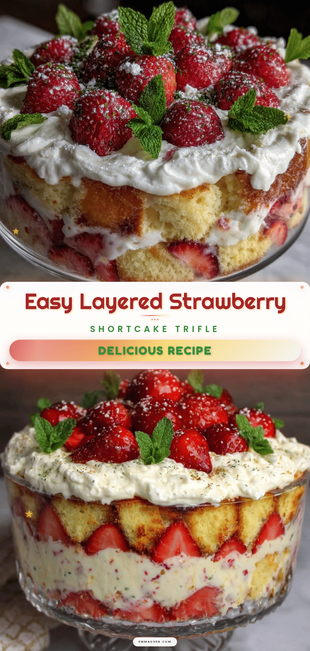 easy strawberry shortcake trifle recipe
