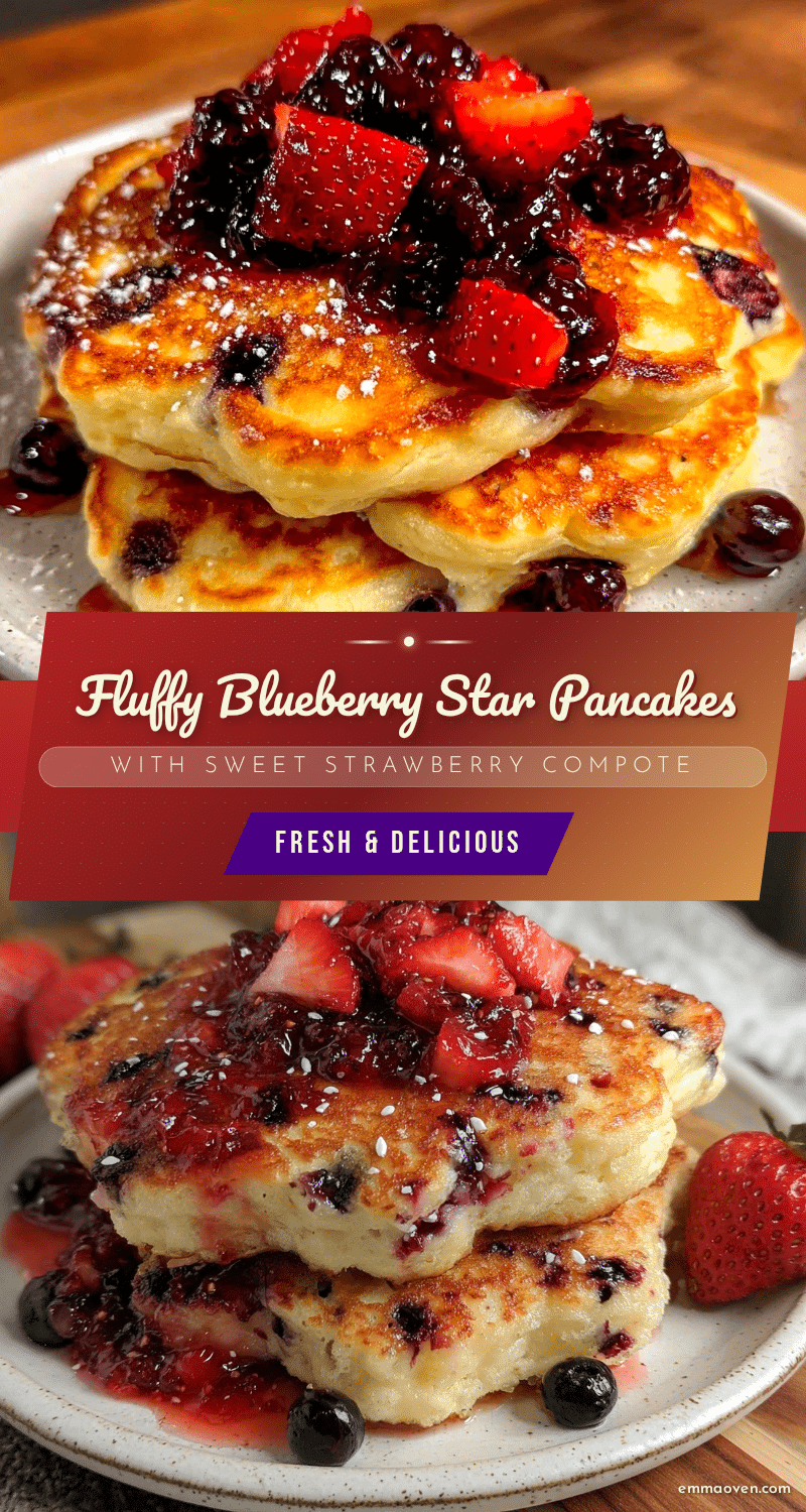 fluffy blueberry star pancakes recipe