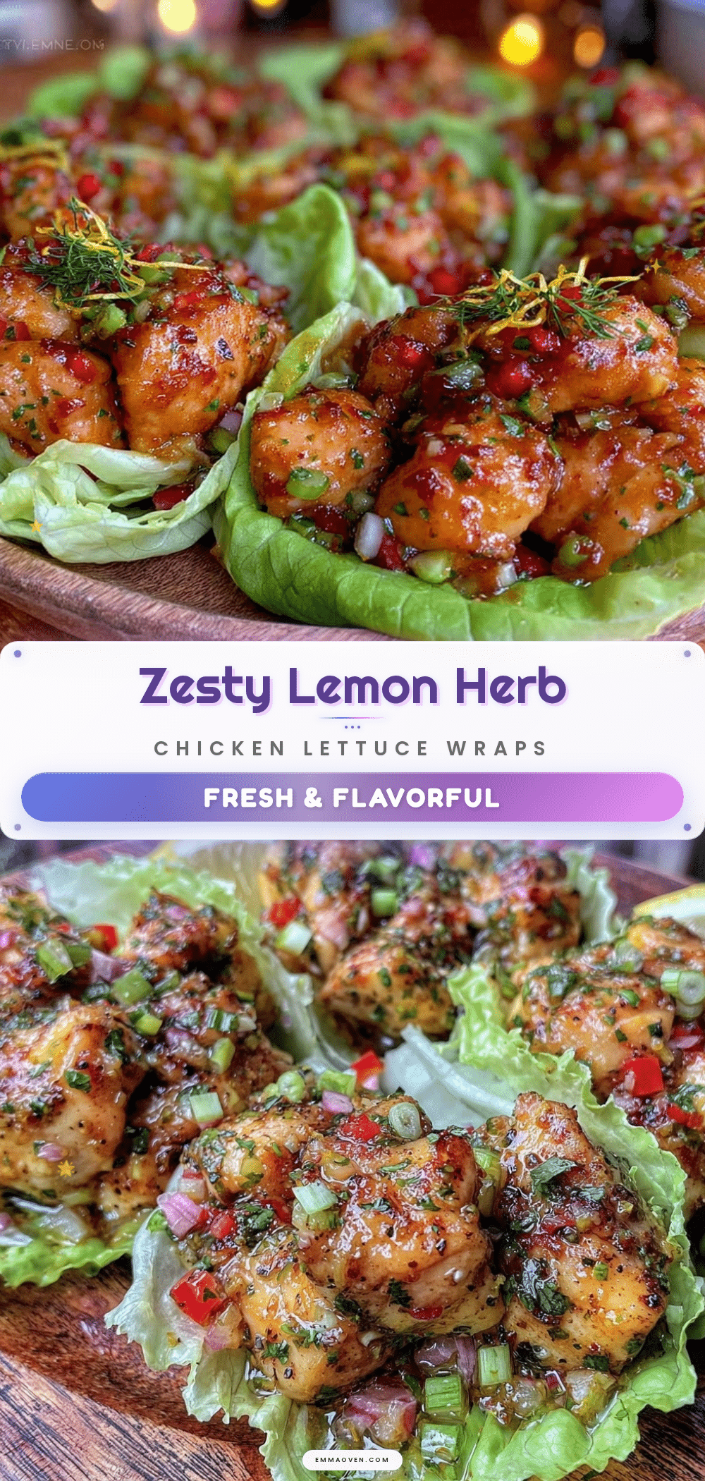 Fresh Lemon Herb Chicken Lettuce Wraps recipe