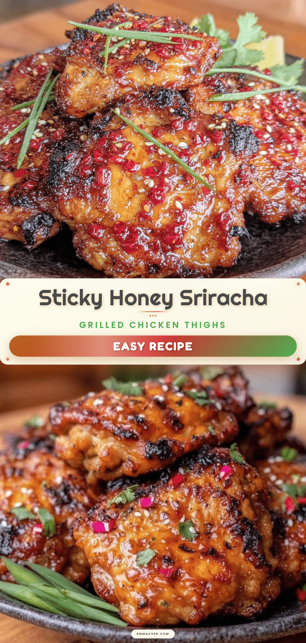 honey sriracha grilled chicken thighs recipe