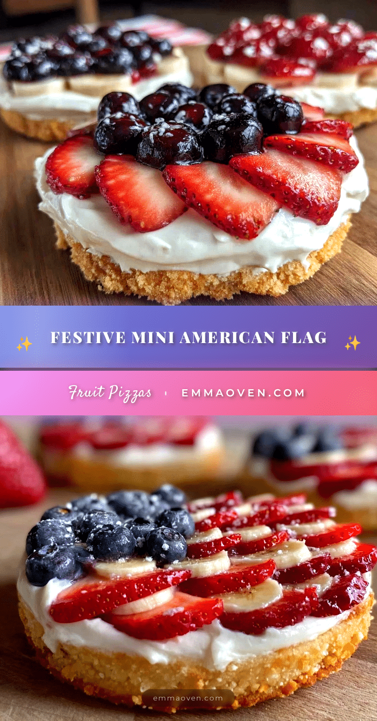 mini American flag fruit pizzas recipe