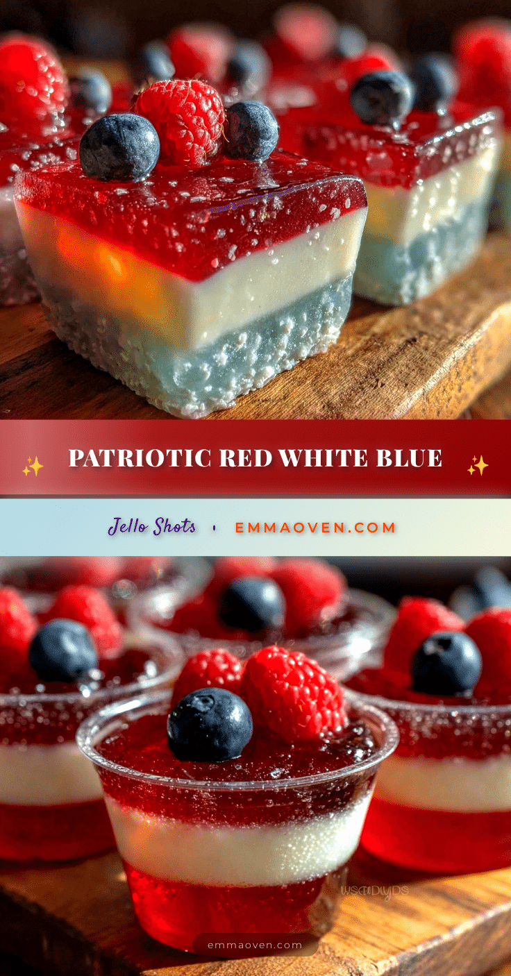 red white and blue layered jello shots recipe