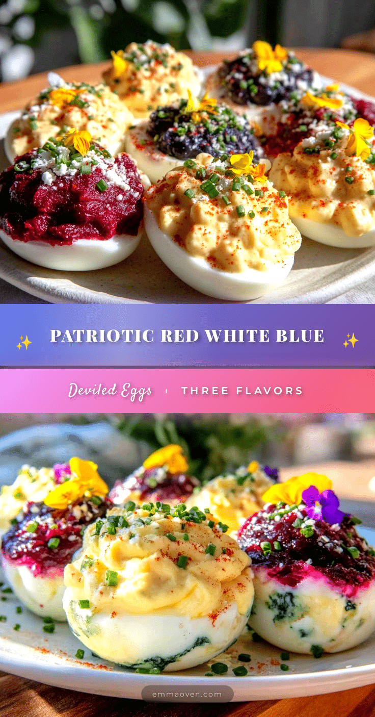 red white blue deviled eggs recipe