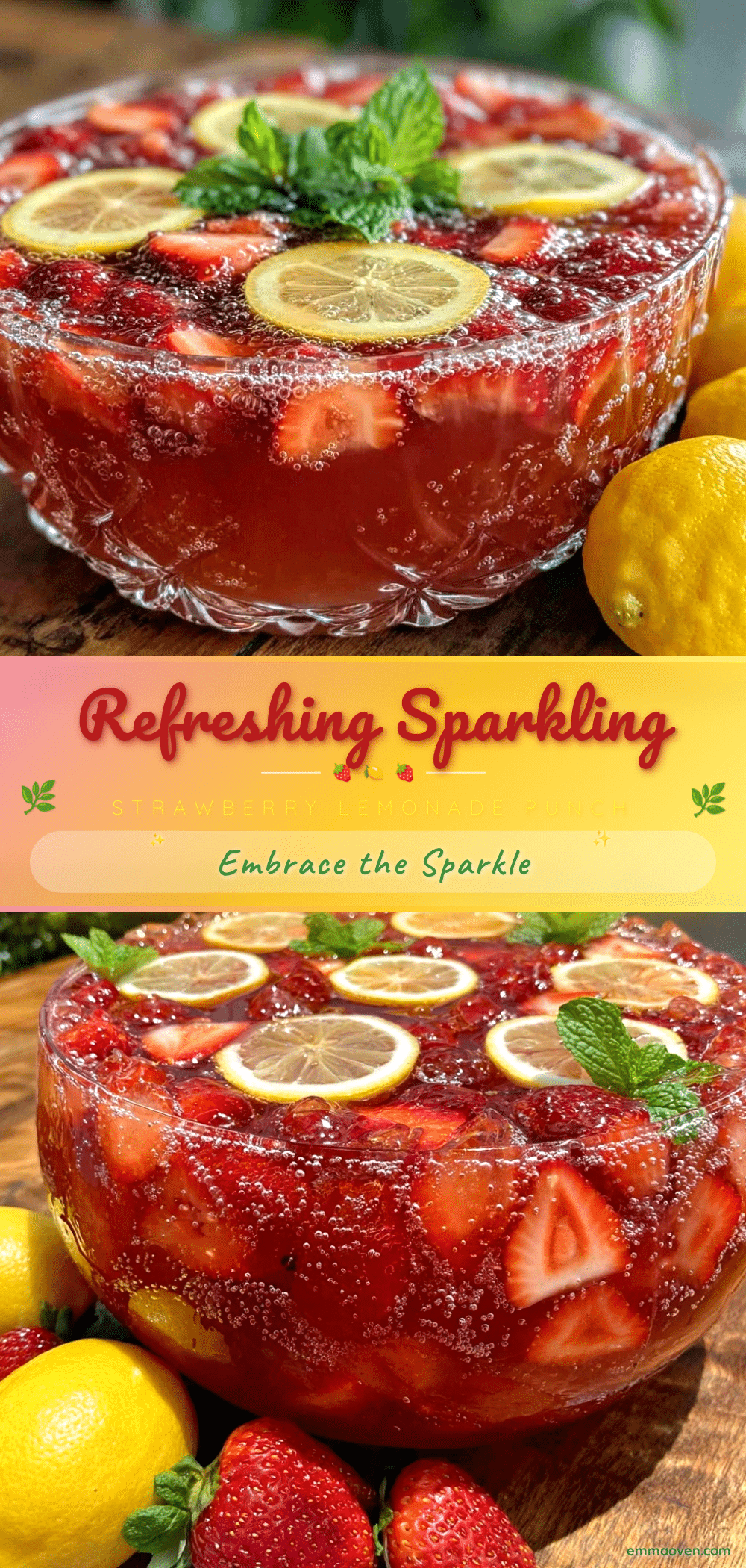 sparkling strawberry lemonade punch recipe