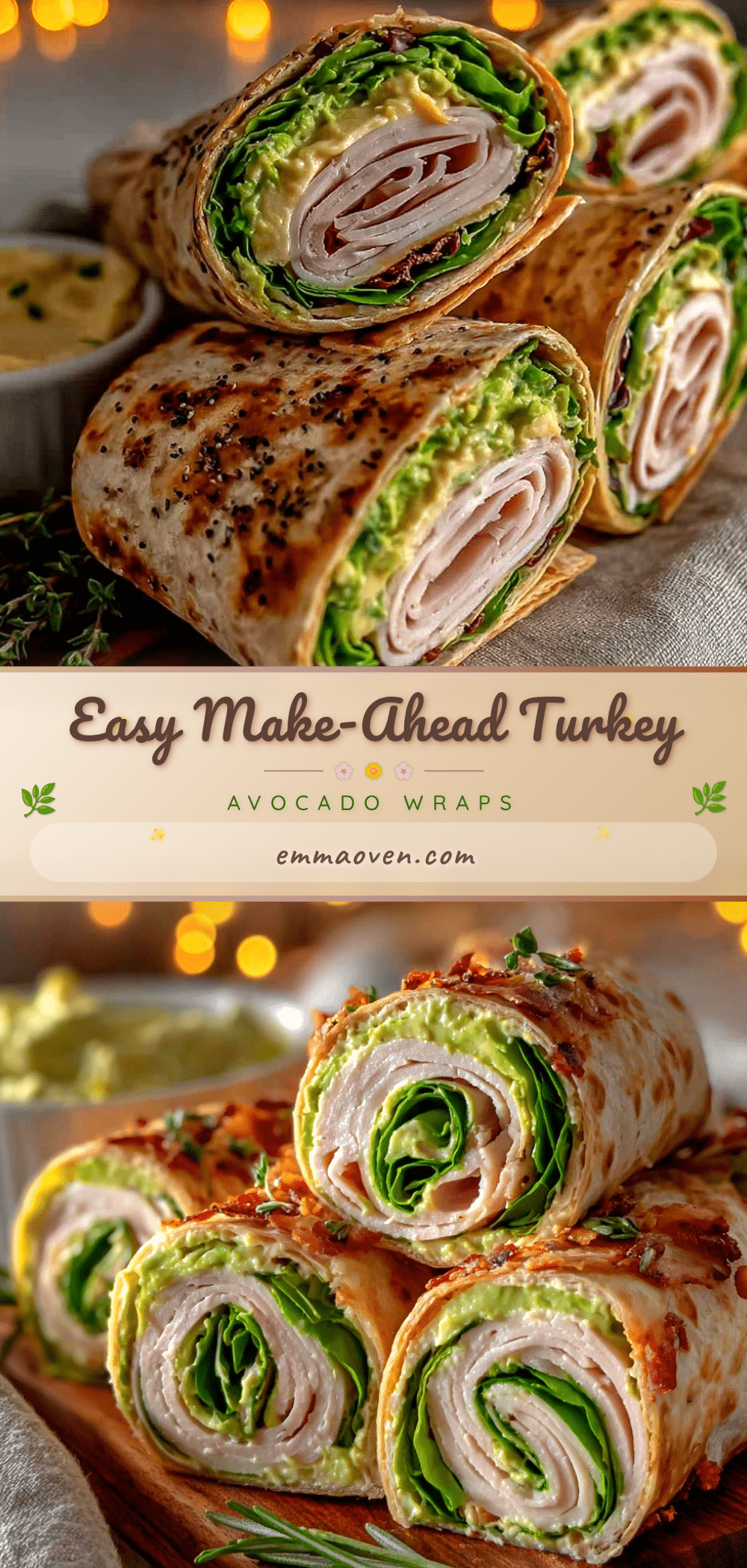 turkey avocado hummus pinwheel wraps recipe