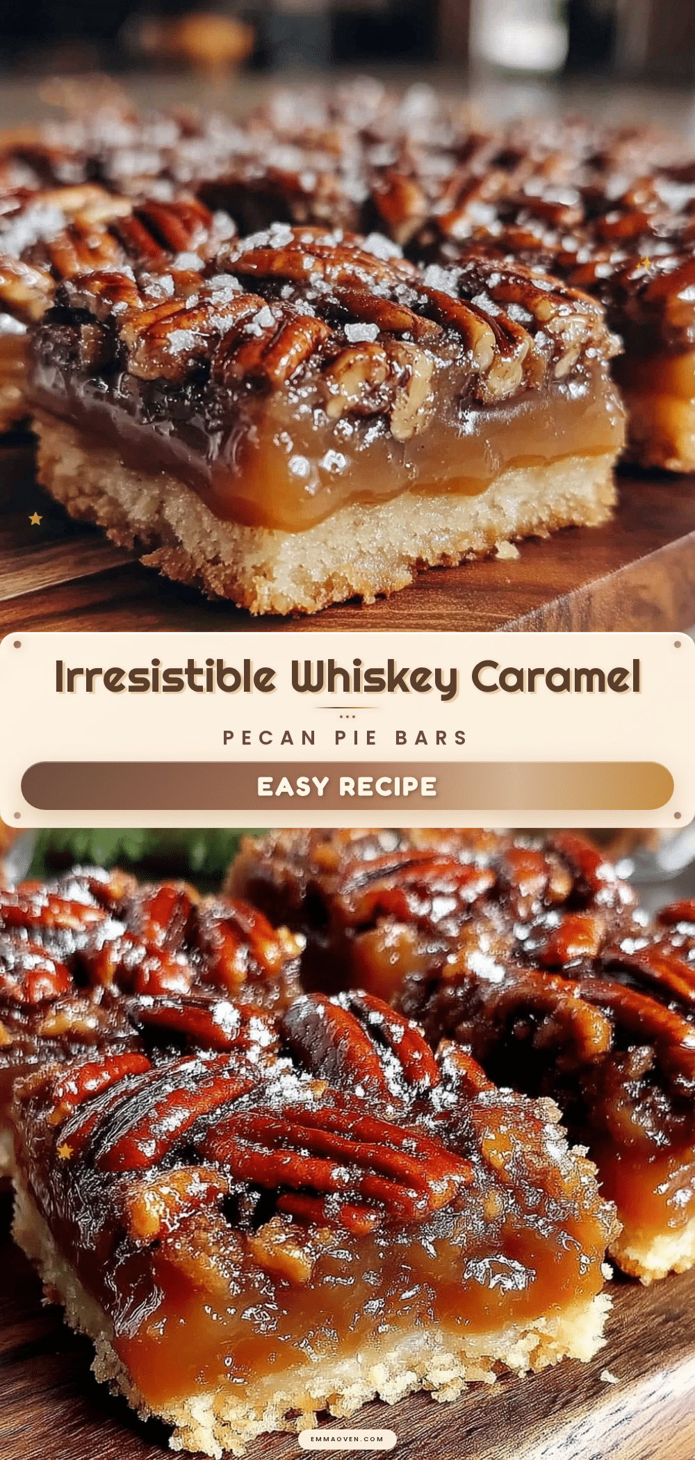 whiskey caramel pecan pie bars recipe