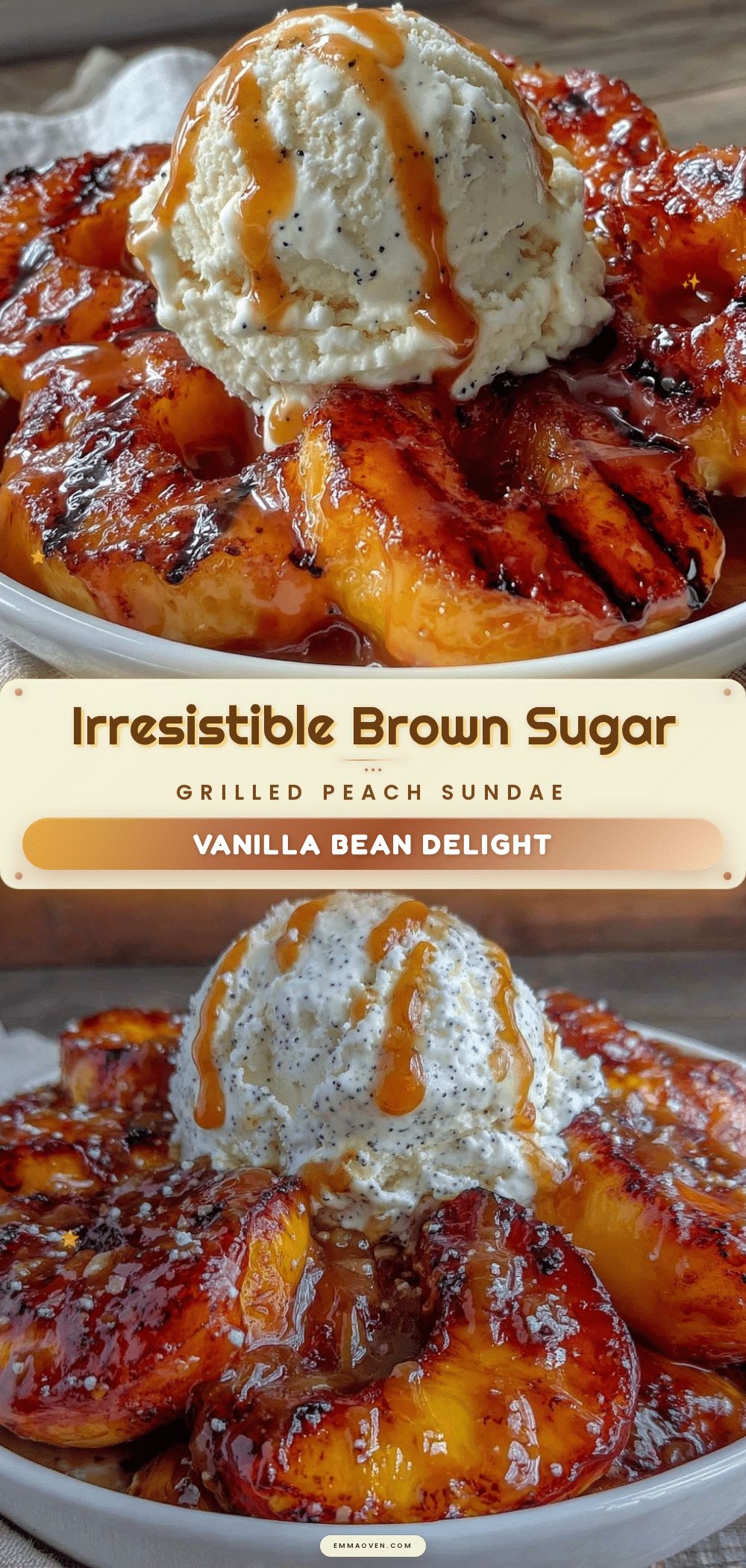 brown sugar grilled peach sundae recipe