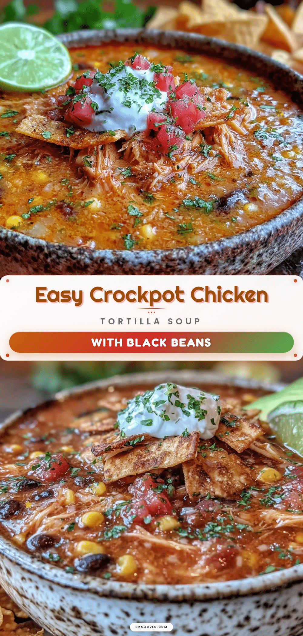 easy crockpot chicken tortilla soup recipe