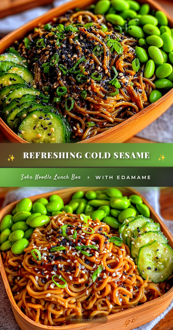 fresh cold sesame soba noodle lunch box recipe
