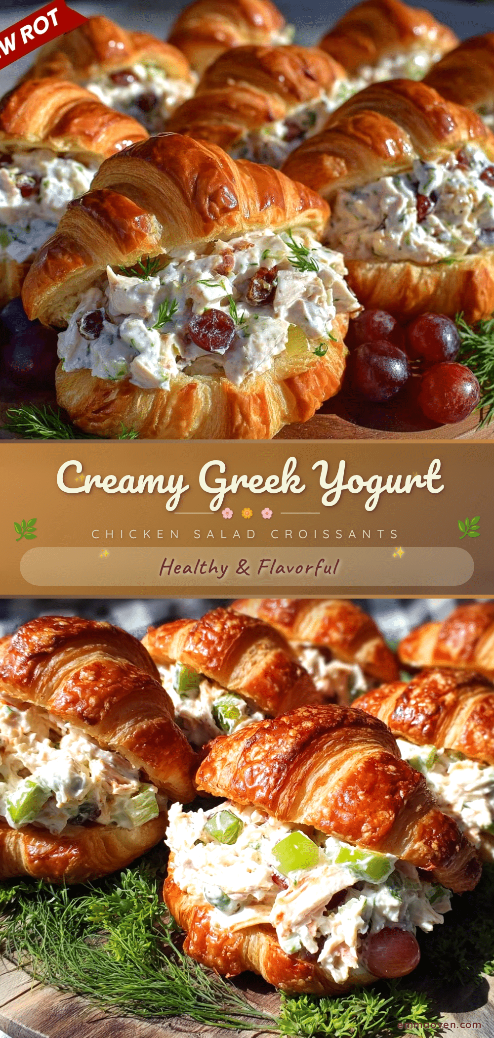 Fresh Greek Yogurt Chicken Salad Stuffed Mini Croissants recipe